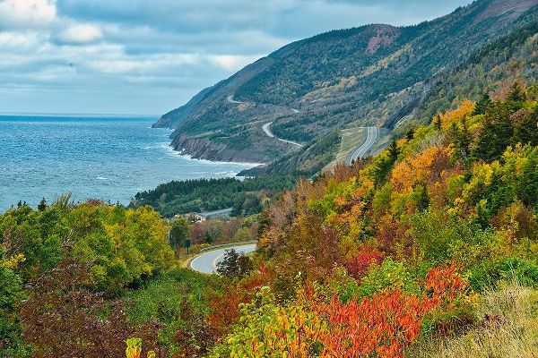 Canada-Nova Scotia-Cape Breton Island Coastline landscape along Gulf of St Lawrence